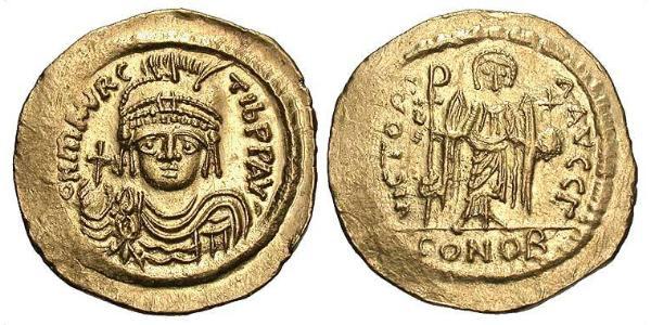 1 Solidus 拜占庭帝国 金 Maurice Tiberius (539-602)