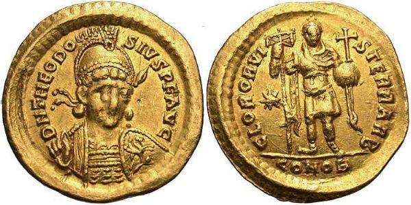 1 Solidus 拜占庭帝国 金 Theodosius II (401-450)