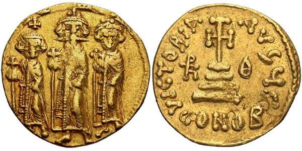1 Solidus 拜占庭帝国 金 Heraclius (575-641)
