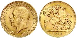 1 Sovereign South Africa Gold George V of the United Kingdom (1865-1936)