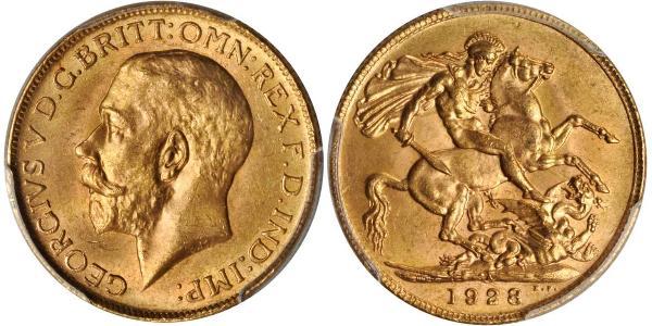 1 Sovereign South Africa Gold George V of the United Kingdom (1865-1936)