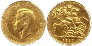 1 Sovereign United Kingdom (1922-) Gold George VI (1895-1952)