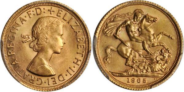 1 Sovereign United Kingdom (1922-) Gold Elizabeth II (1926-2022)