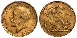 1 Sovereign United Kingdom of Great Britain and Ireland (1801-1922) Gold George V of the United Kingdom (1865-1936)