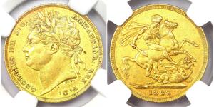 1 Sovereign United Kingdom of Great Britain and Ireland (1801-1922) Gold George IV (1762-1830)