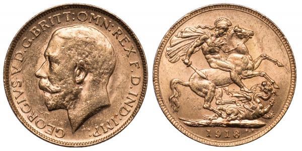1 Sovereign United Kingdom of Great Britain and Ireland (1801-1922) Gold George V of the United Kingdom (1865-1936)