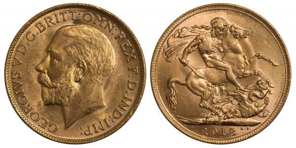 1 Sovereign United Kingdom of Great Britain and Ireland (1801-1922) Gold George V of the United Kingdom (1865-1936)