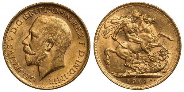 1 Sovereign United Kingdom of Great Britain and Ireland (1801-1922) Gold George V of the United Kingdom (1865-1936)