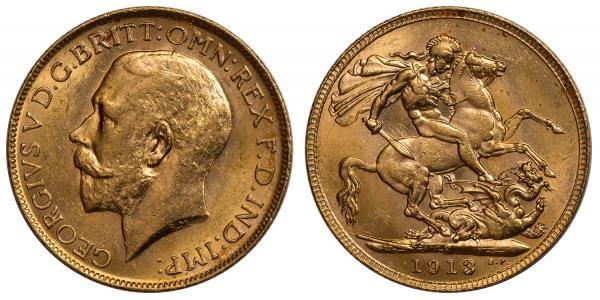 1 Sovereign United Kingdom of Great Britain and Ireland (1801-1922) Gold George V of the United Kingdom (1865-1936)