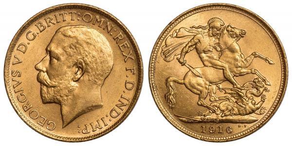 1 Sovereign United Kingdom of Great Britain and Ireland (1801-1922) Gold George V of the United Kingdom (1865-1936)