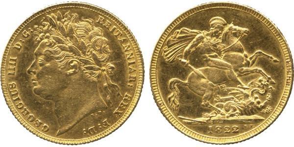 1 Sovereign United Kingdom of Great Britain and Ireland (1801-1922) Gold George IV (1762-1830)