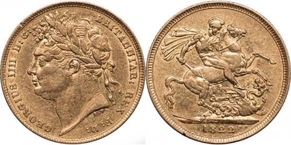 1 Sovereign United Kingdom of Great Britain and Ireland (1801-1922) Gold George IV (1762-1830)