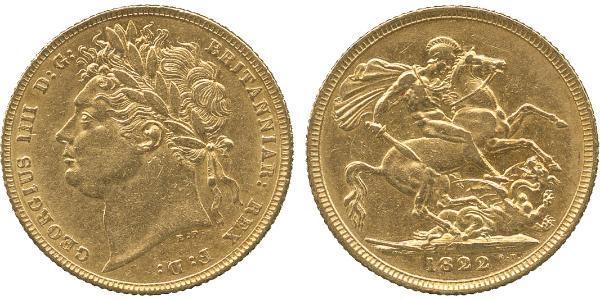 1 Sovereign United Kingdom of Great Britain and Ireland (1801-1922) Gold George IV (1762-1830)