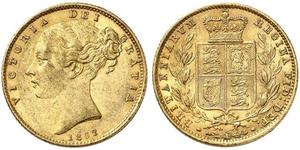 1 Sovereign Vereinigtes Königreich von Großbritannien und Irland (1801-1922) Gold Victoria (1819 - 1901)