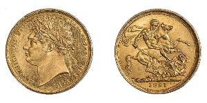 1 Sovereign Vereinigtes Königreich von Großbritannien und Irland (1801-1922) Gold Georg IV (1762-1830)