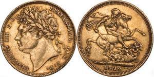 1 Sovereign Vereinigtes Königreich von Großbritannien und Irland (1801-1922) Gold Georg IV (1762-1830)