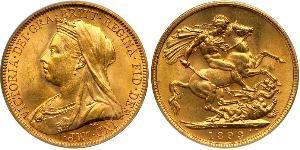 1 Sovereign Vereinigtes Königreich von Großbritannien und Irland (1801-1922) Gold Victoria (1819 - 1901)