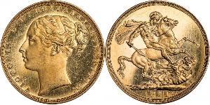 1 Sovereign Vereinigtes Königreich von Großbritannien und Irland (1801-1922) Gold Victoria (1819 - 1901)