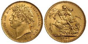 1 Sovereign Vereinigtes Königreich von Großbritannien und Irland (1801-1922) Gold Georg IV (1762-1830)