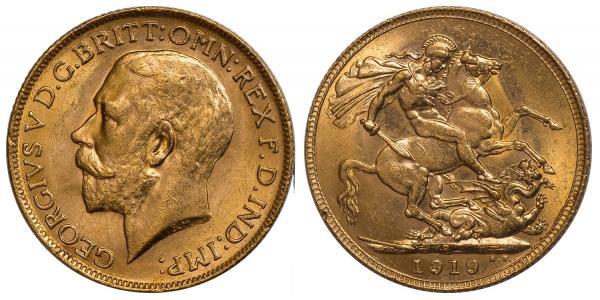 1 Sovereign Vereinigtes Königreich von Großbritannien und Irland (1801-1922) Gold George V (1865-1936)