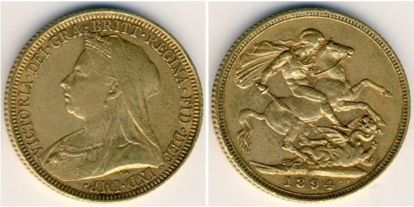 1 Sovereign Vereinigtes Königreich von Großbritannien und Irland (1801-1922) Gold Victoria (1819 - 1901)