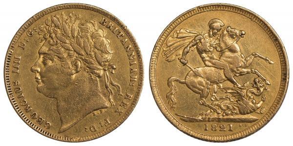 1 Sovereign Vereinigtes Königreich von Großbritannien und Irland (1801-1922) Gold Georg IV (1762-1830)