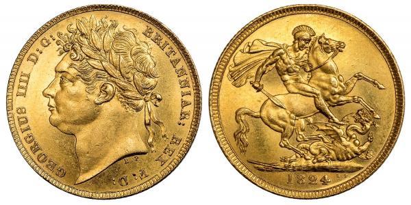 1 Sovereign Vereinigtes Königreich von Großbritannien und Irland (1801-1922) Gold Georg IV (1762-1830)