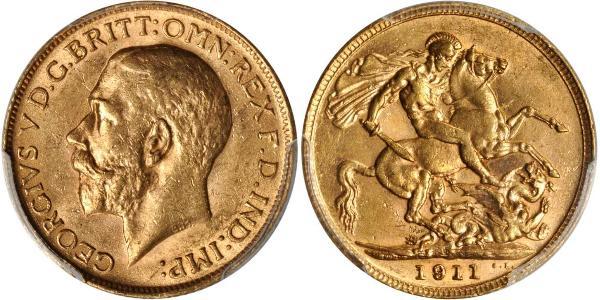 1 Sovereign Vereinigtes Königreich von Großbritannien und Irland (1801-1922) Gold George V (1865-1936)