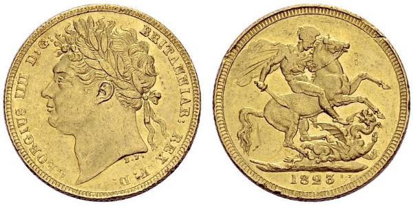 1 Sovereign Vereinigtes Königreich von Großbritannien und Irland (1801-1922) Gold Georg IV (1762-1830)