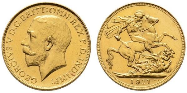 1 Sovereign Vereinigtes Königreich von Großbritannien und Irland (1801-1922) Gold George V (1865-1936)