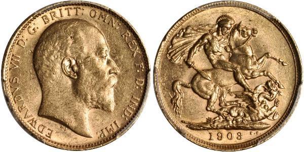 1 Sovereign Vereinigtes Königreich von Großbritannien und Irland (1801-1922) Gold Eduard VII (1841-1910)