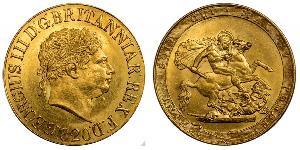 1 Sovereign Vereinigtes Königreich von Großbritannien und Irland (1801-1922) / Vereinigtes Königreich Gold Georg III (1738-1820)