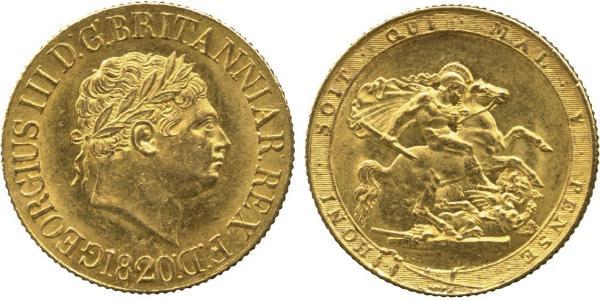 1 Sovereign Vereinigtes Königreich von Großbritannien und Irland (1801-1922) / Vereinigtes Königreich Gold Georg III (1738-1820)