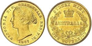 1 Sovereign Australia (1788 - 1939) Oro Victoria (1819 - 1901)