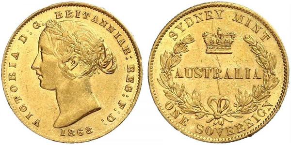 1 Sovereign Australia (1788 - 1939) Oro Vittoria (1819 - 1901)