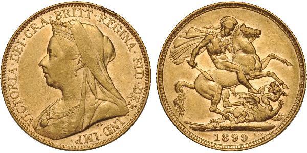 1 Sovereign Australia (1788 - 1939) Oro Vittoria (1819 - 1901)