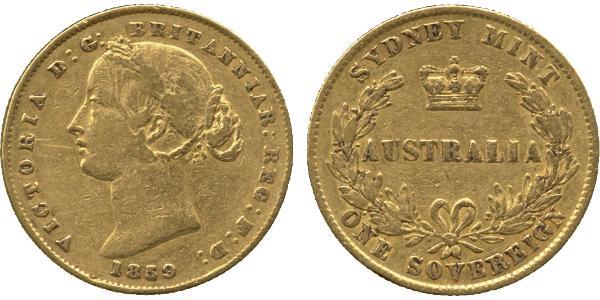 1 Sovereign Australia (1788 - 1939) Oro Victoria (1819 - 1901)