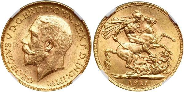 1 Sovereign Canadá Oro Jorge V (1865-1936)