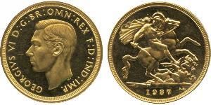 1 Sovereign Regno Unito (1922-) Oro Giorgio VI (1895-1952)