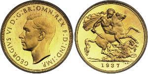1 Sovereign Regno Unito (1922-) Oro Giorgio VI (1895-1952)