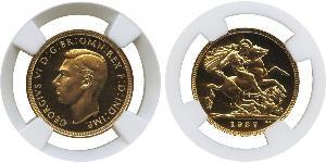 1 Sovereign Regno Unito (1922-) Oro Giorgio VI (1895-1952)