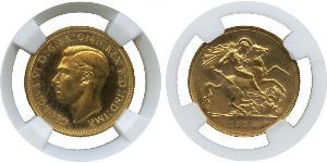 1 Sovereign Regno Unito (1922-) Oro Giorgio VI (1895-1952)