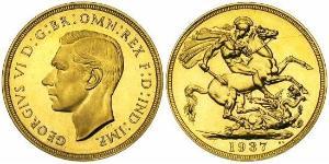 1 Sovereign Regno Unito (1922-) Oro Giorgio VI (1895-1952)