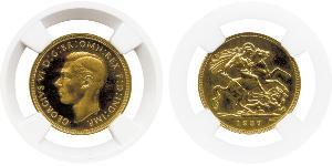 1 Sovereign Regno Unito (1922-) Oro Giorgio VI (1895-1952)