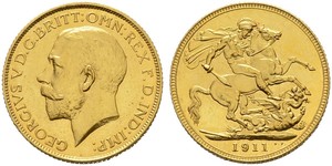 1 Sovereign Regno Unito di Gran Bretagna e Irlanda (1801-1922) Oro Giorgio V (1865-1936)