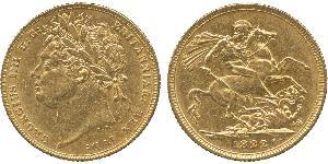 1 Sovereign Regno Unito di Gran Bretagna e Irlanda (1801-1922) Oro Giorgio IV (1762-1830)