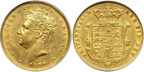 1 Sovereign Regno Unito di Gran Bretagna e Irlanda (1801-1922) Oro Giorgio IV (1762-1830)