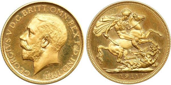 1 Sovereign Regno Unito di Gran Bretagna e Irlanda (1801-1922) Oro Giorgio V (1865-1936)