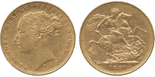 1 Sovereign Regno Unito di Gran Bretagna e Irlanda (1801-1922) Oro Vittoria (1819 - 1901)