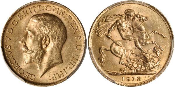1 Sovereign Regno Unito di Gran Bretagna e Irlanda (1801-1922) Oro Giorgio V (1865-1936)